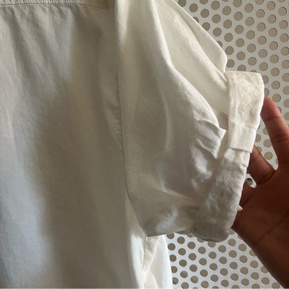 Aritzia Denim Forum The Jane Shirt Button Down Size Small White Cotton Chambray - Picture 10 of 12